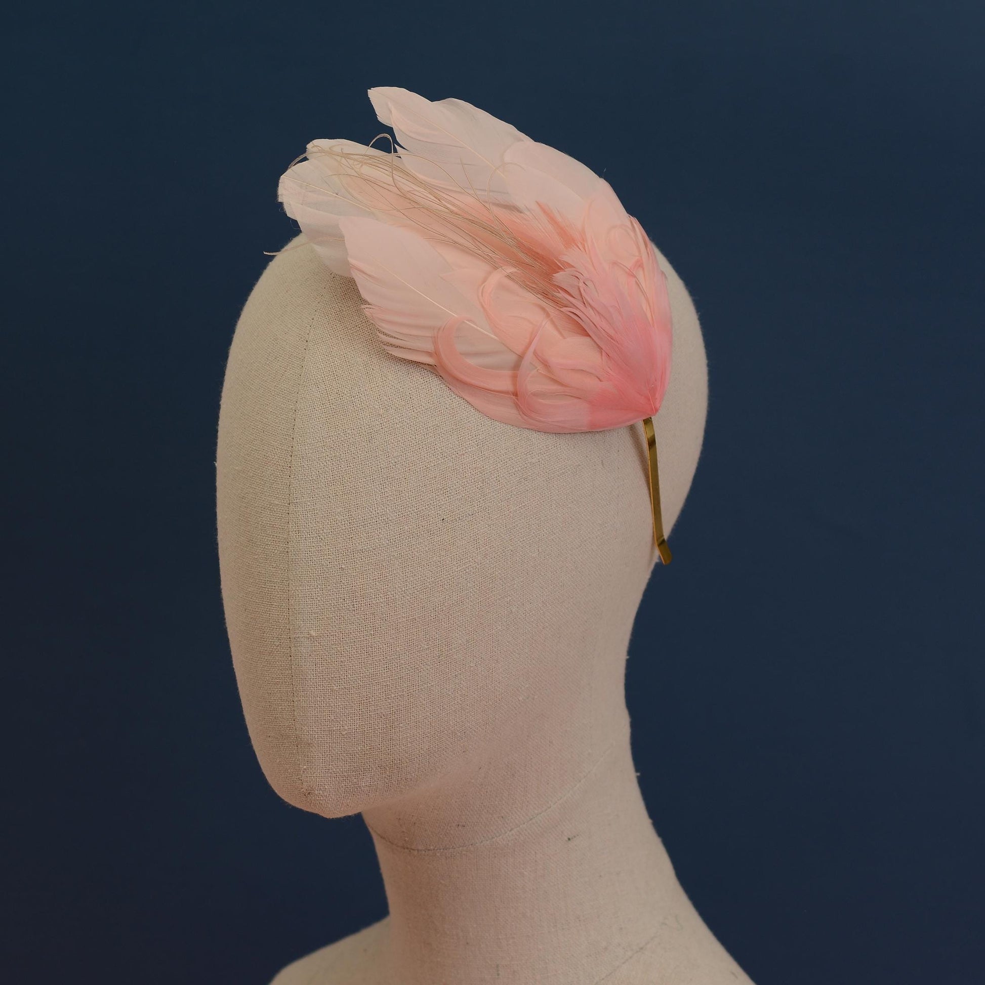 Ombre Blush Pink Feather Fascinator Headband No.008 | Pink Feather Headband | Pink Feather Headpiece