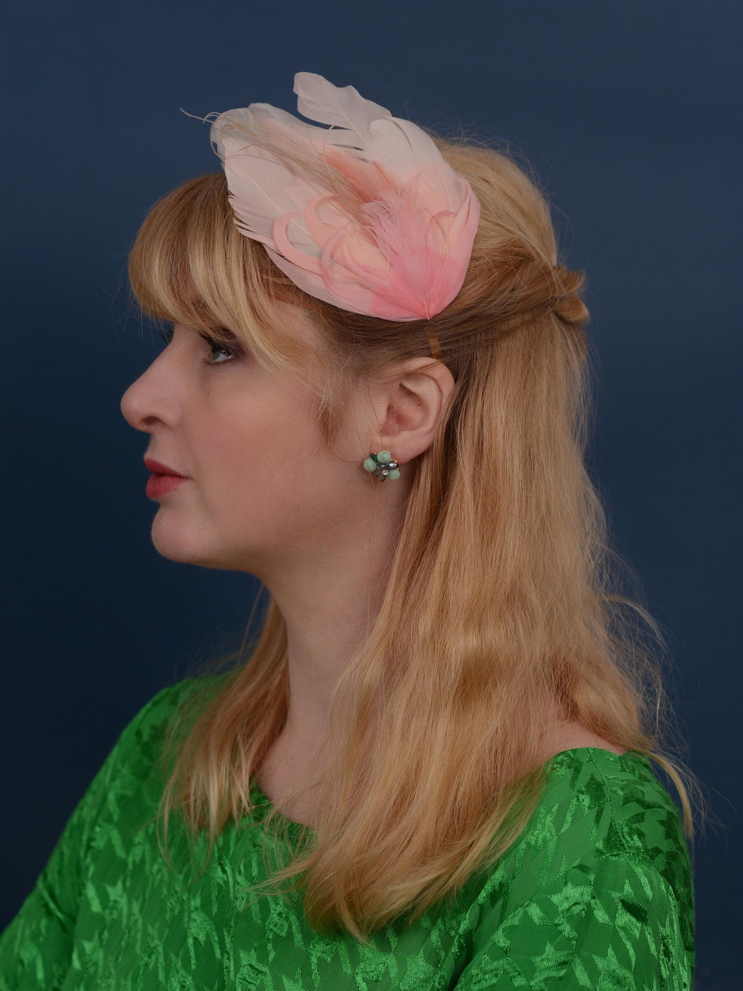 Ombre Blush Pink Feather Fascinator Headband No.008 | Pink Feather Headband | Pink Feather Headpiece