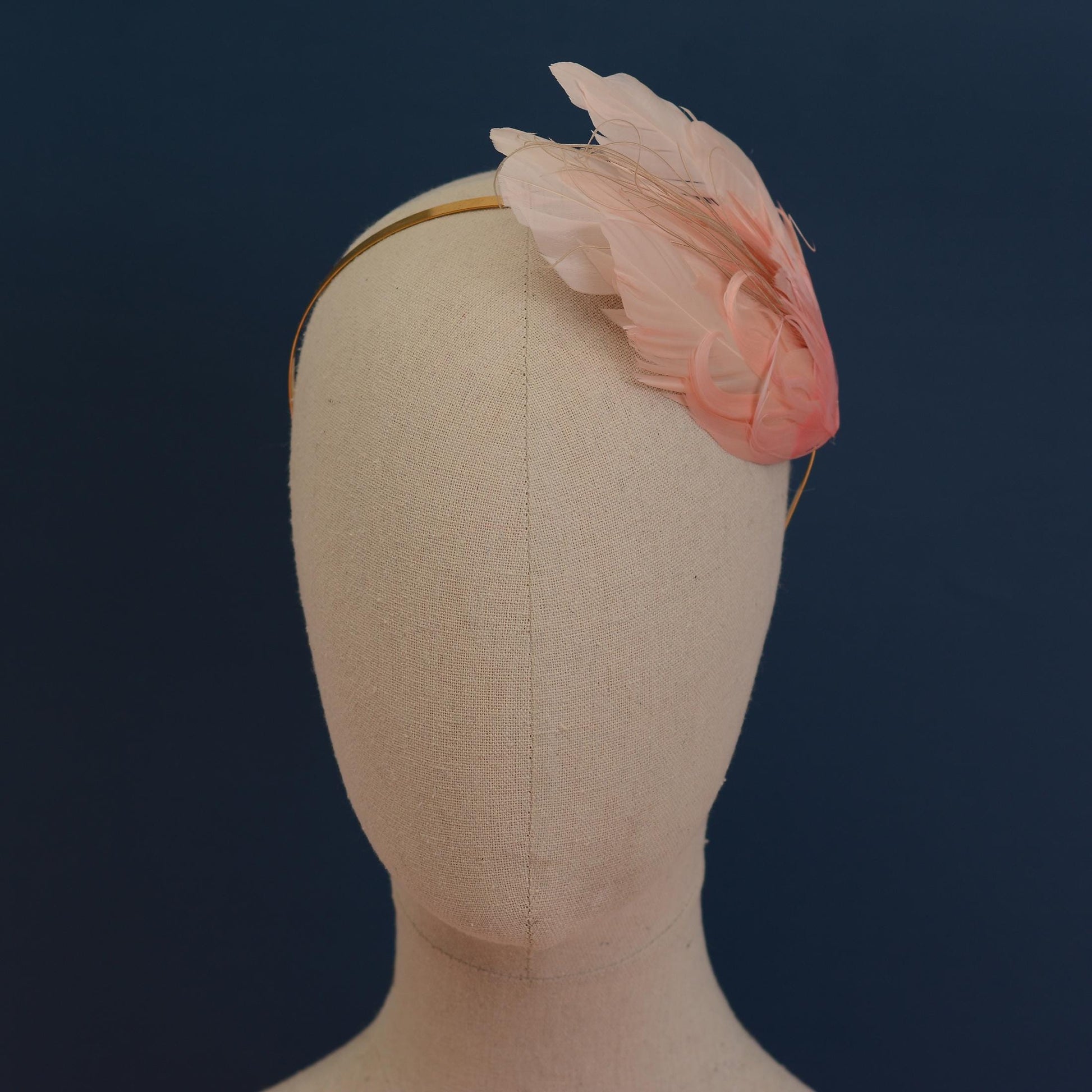 Ombre Blush Pink Feather Fascinator Headband No.008 | Pink Feather Headband | Pink Feather Headpiece