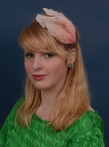 Ombre Blush Pink Feather Fascinator Headband No.008 | Pink Feather Headband | Pink Feather Headpiece