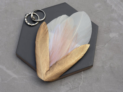 Feather Hair Clip in Ivory and Gold | Feather Fascinator | Ivory Feather Headpiece | Bridal Hair Clip | Bridal Headpiece | Bridesmaids