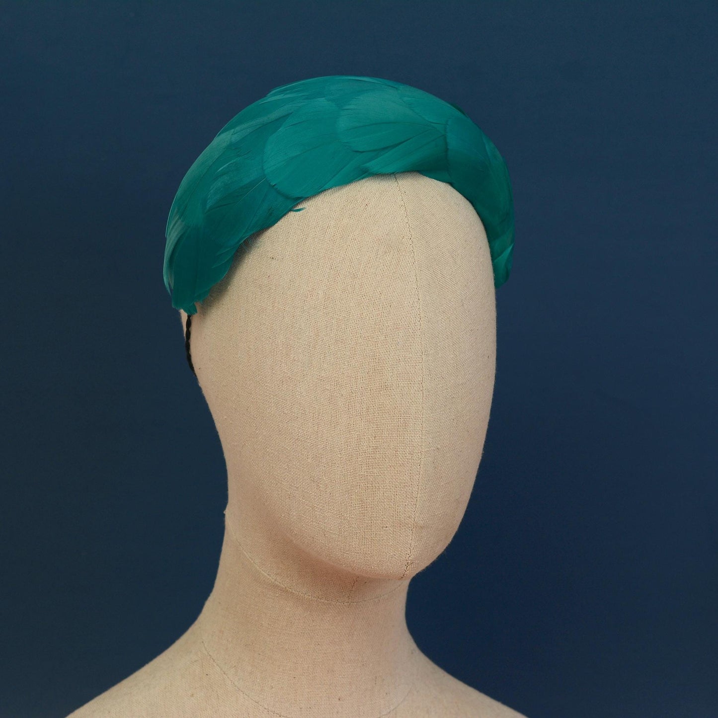 Luxury Teal Goose Feather Bandeau Headband Fascinator | Feather Hat | Wedding Fascinator