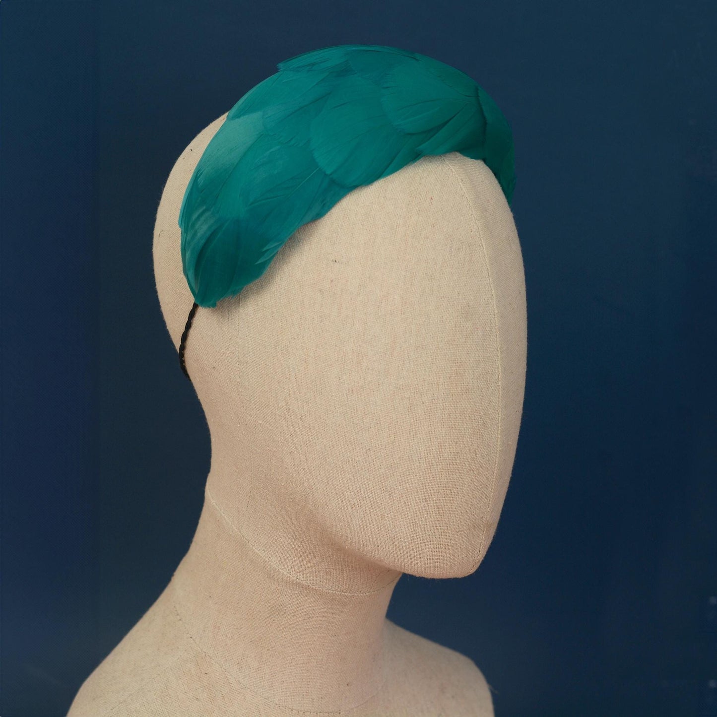 Luxury Teal Goose Feather Bandeau Headband Fascinator | Feather Hat | Wedding Fascinator