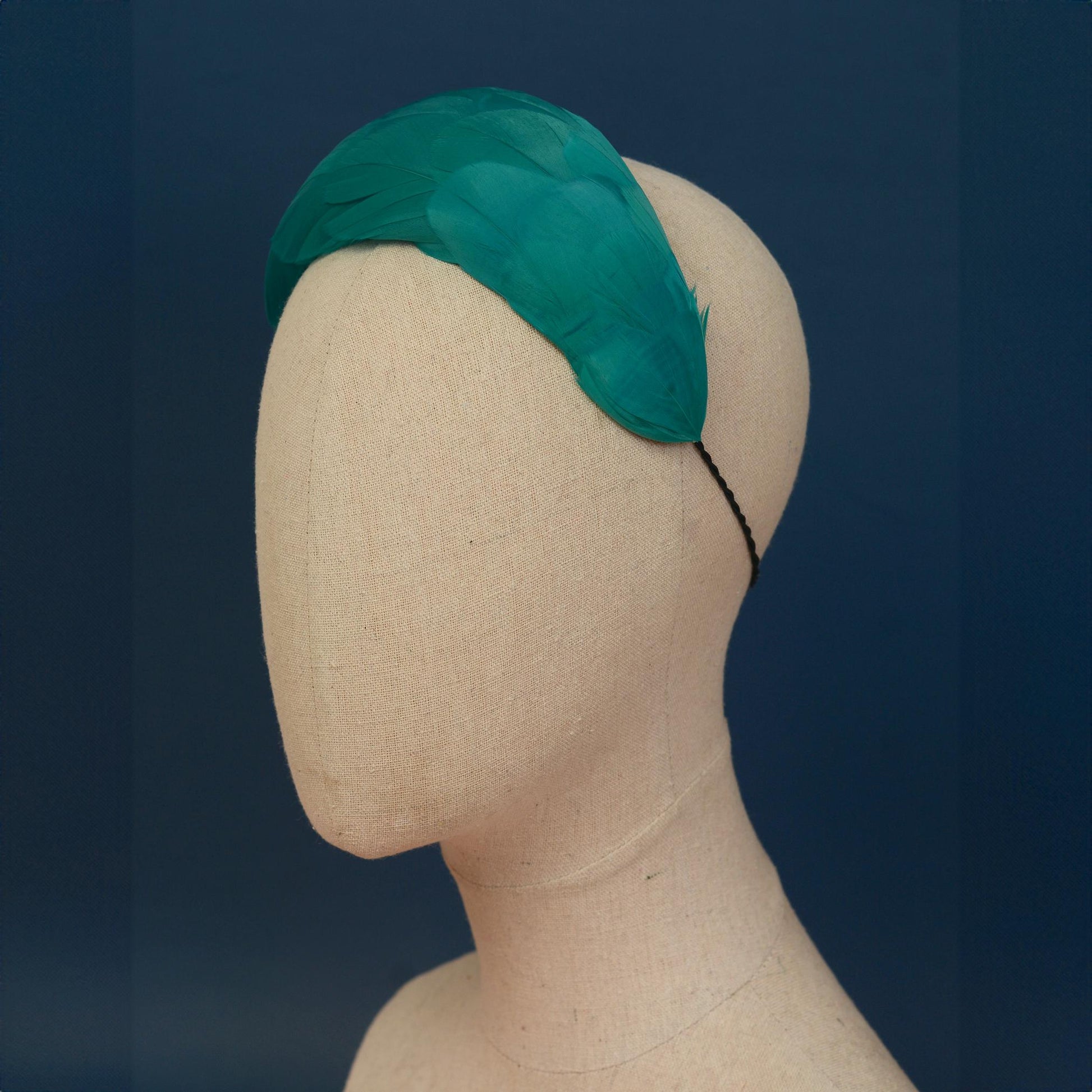 Luxury Teal Goose Feather Bandeau Headband Fascinator | Feather Hat | Wedding Fascinator