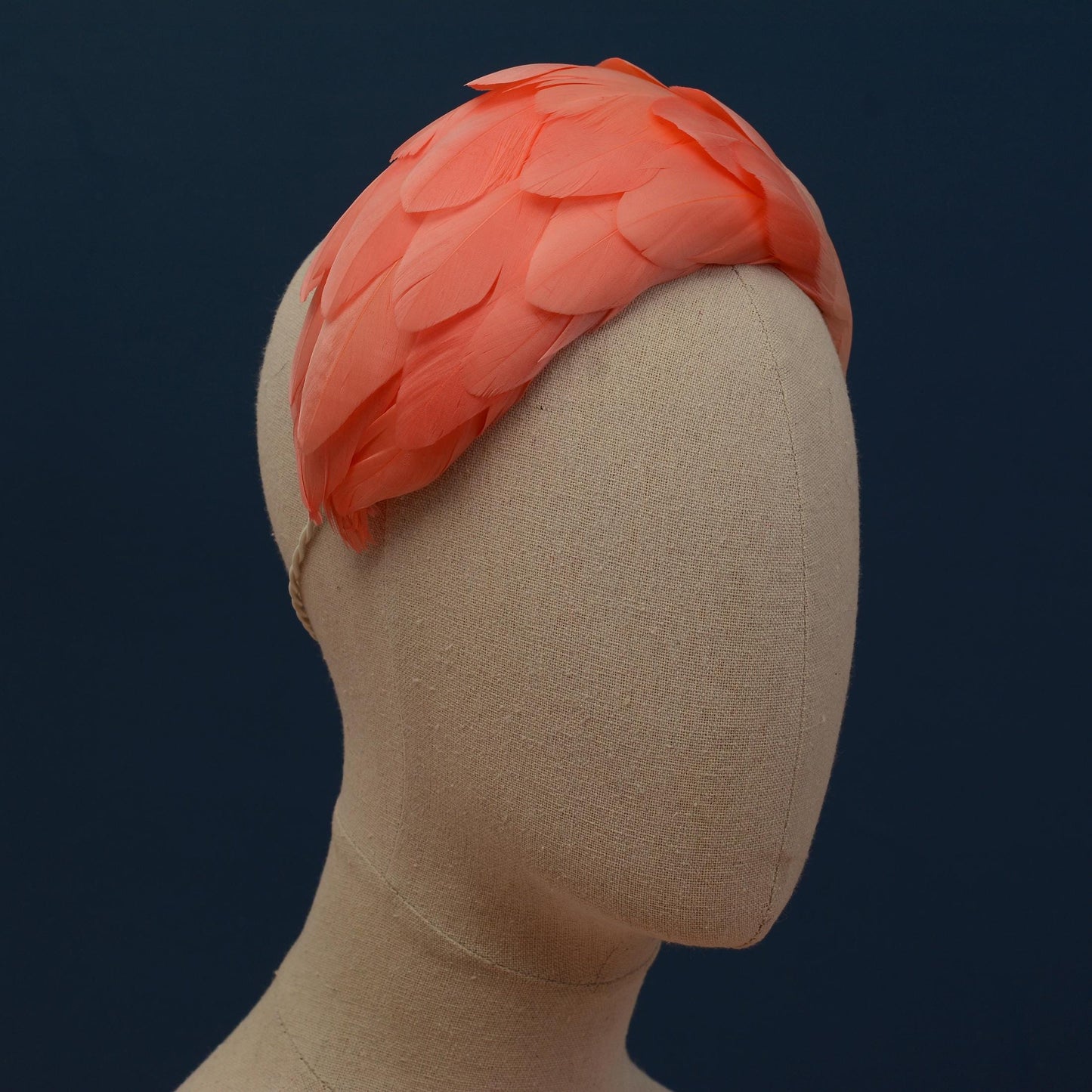 Luxury Flamingo Pink Goose Feather Bandeau Headband Fascinator | Feather Hat | Wedding Fascinator
