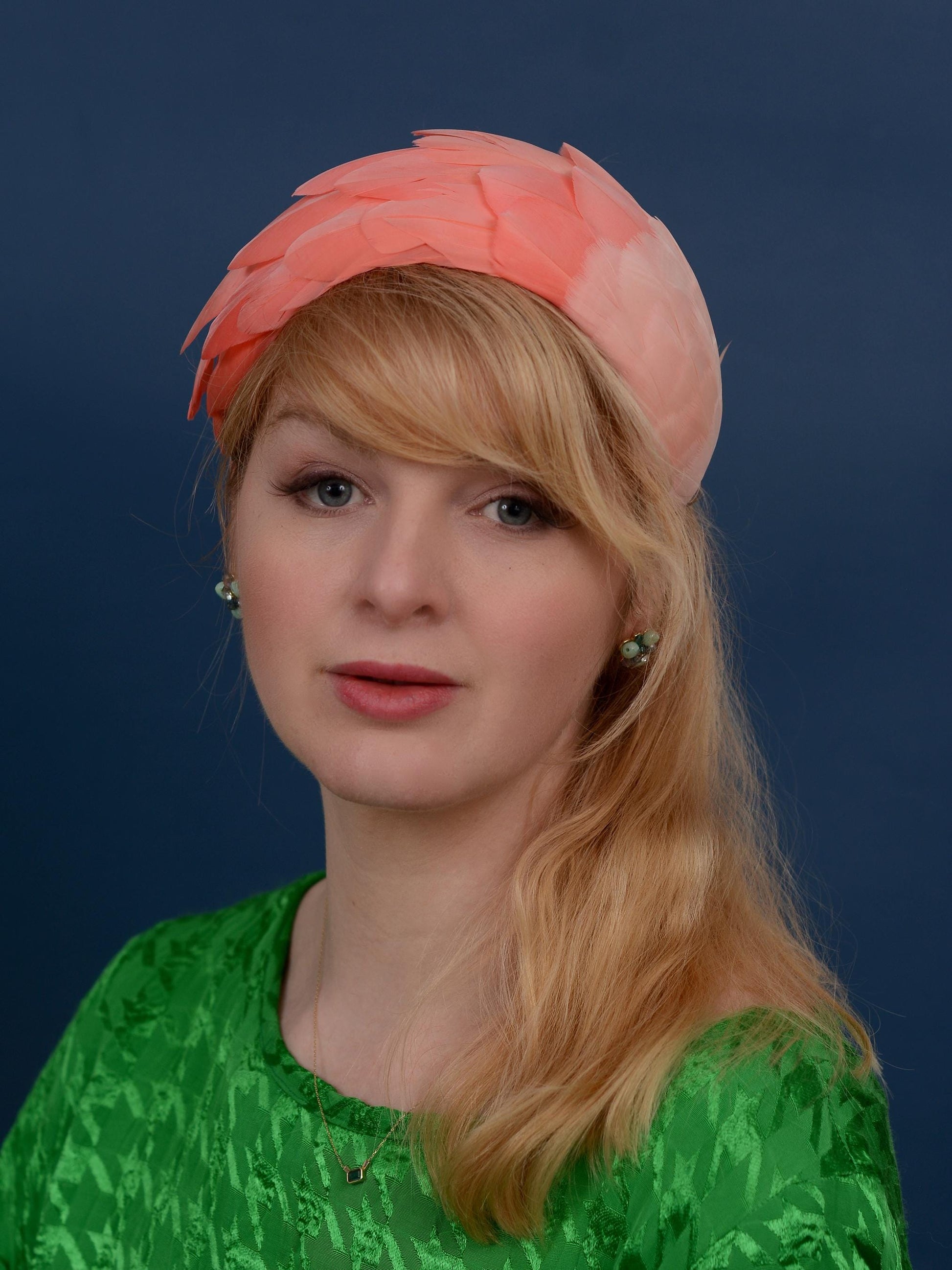 Luxury Flamingo Pink Goose Feather Bandeau Headband Fascinator | Feather Hat | Wedding Fascinator