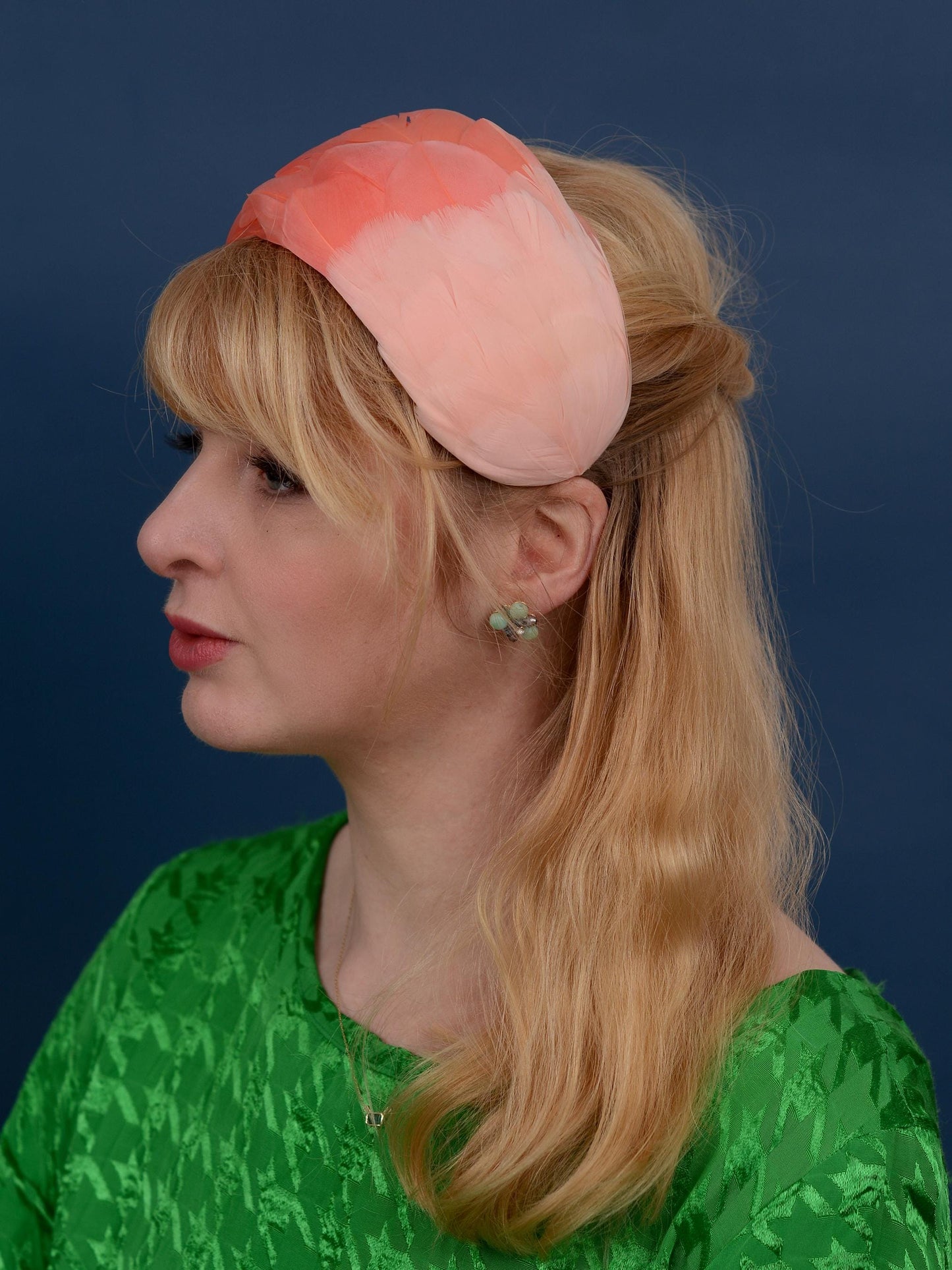 Luxury Flamingo Pink Goose Feather Bandeau Headband Fascinator | Feather Hat | Wedding Fascinator