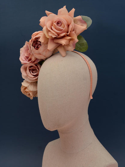 Floating Blush Pink Ombre Roses Headpiece | Flower Crown | Flower Headband | Wedding Headpiece | Races Headpiece