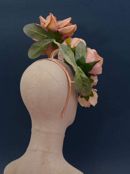 Floating Blush Pink Ombre Roses Headpiece | Flower Crown | Flower Headband | Wedding Headpiece | Races Headpiece