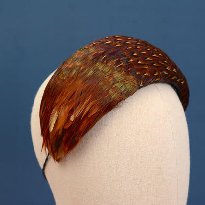 Copper Pheasant Feather Bandeau Headband Fascinator | Pheasant Feather Hat | Wedding Fascinator