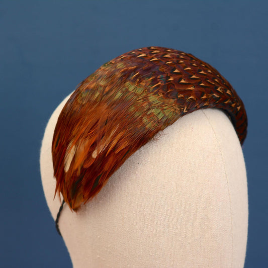 Copper Pheasant Feather Bandeau Headband Fascinator | Pheasant Feather Hat | Wedding Fascinator