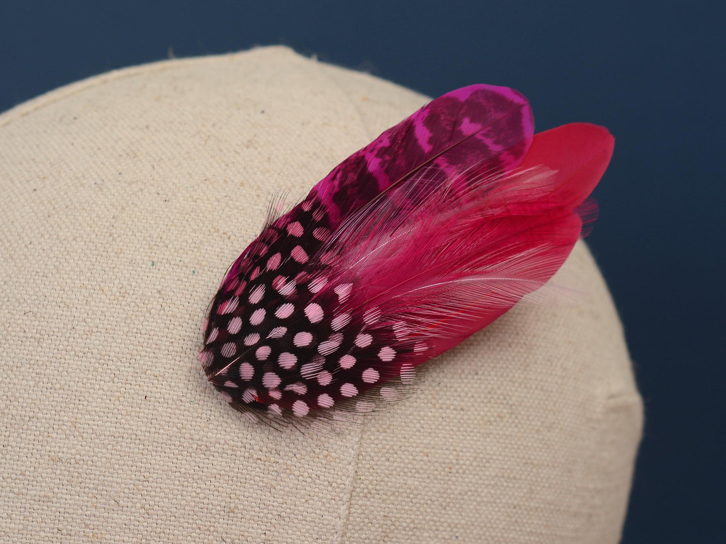 Shades of Pink Feather Hair Clip No.121 | Pink Feather Fascinator | Pink Feather Headpiece