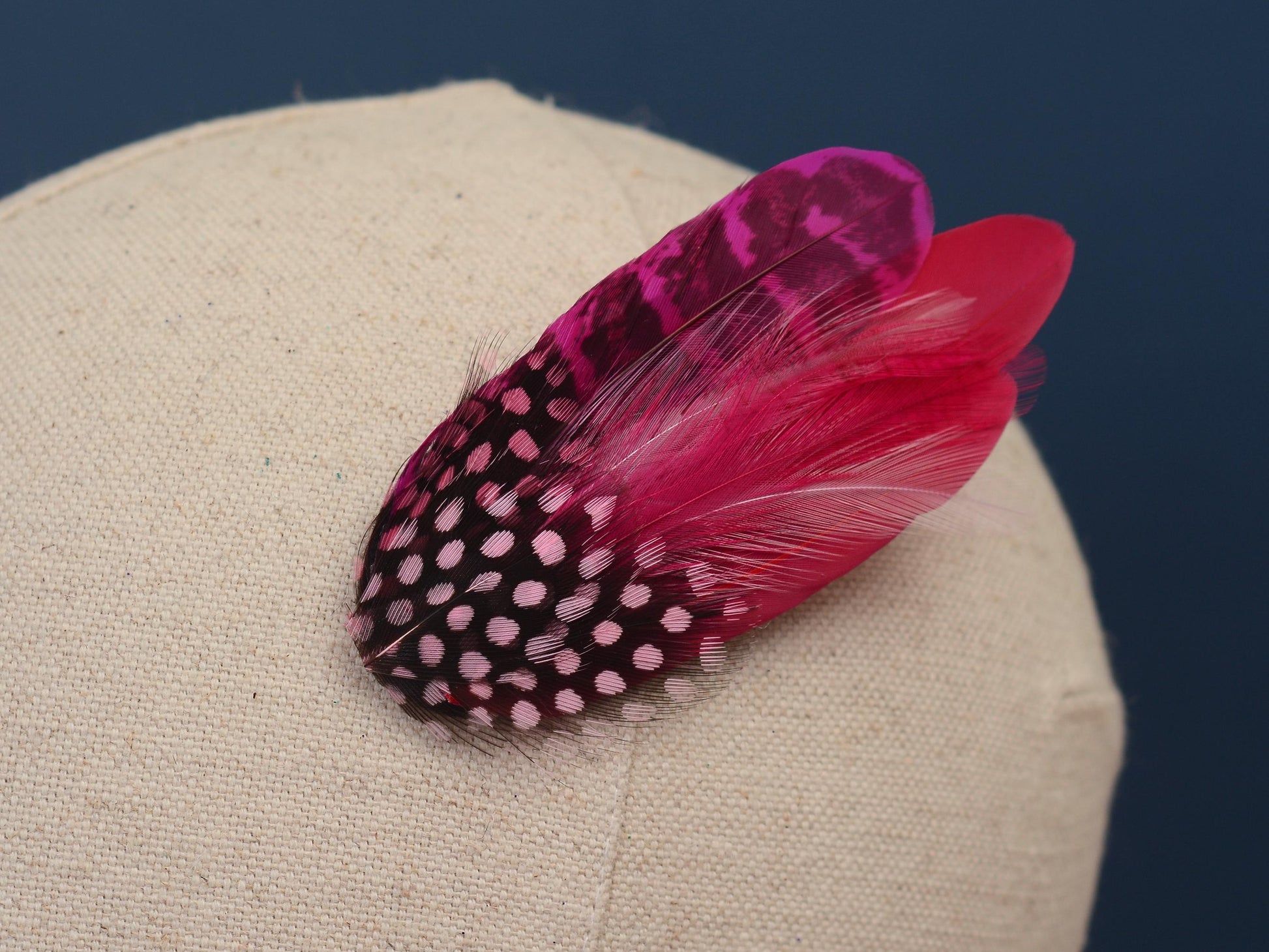 Shades of Pink Feather Hair Clip No.121 | Pink Feather Fascinator | Pink Feather Headpiece