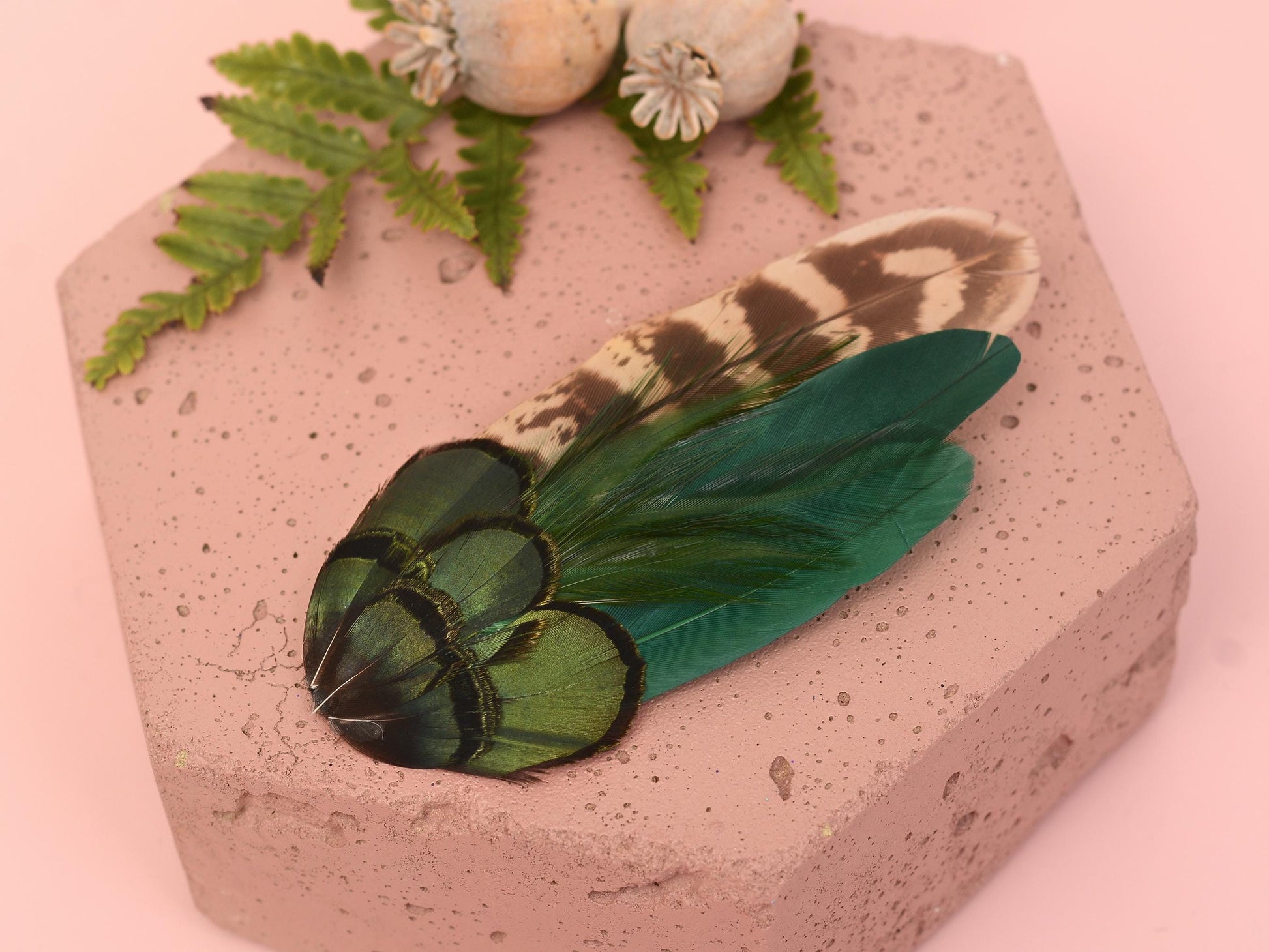 Bottle Green Feather Hair Clip | Pheasant Feather Hair Clip | Feather Fascinator | Bridal | Bridesmaid Hair Clip | Wedding Fascinator