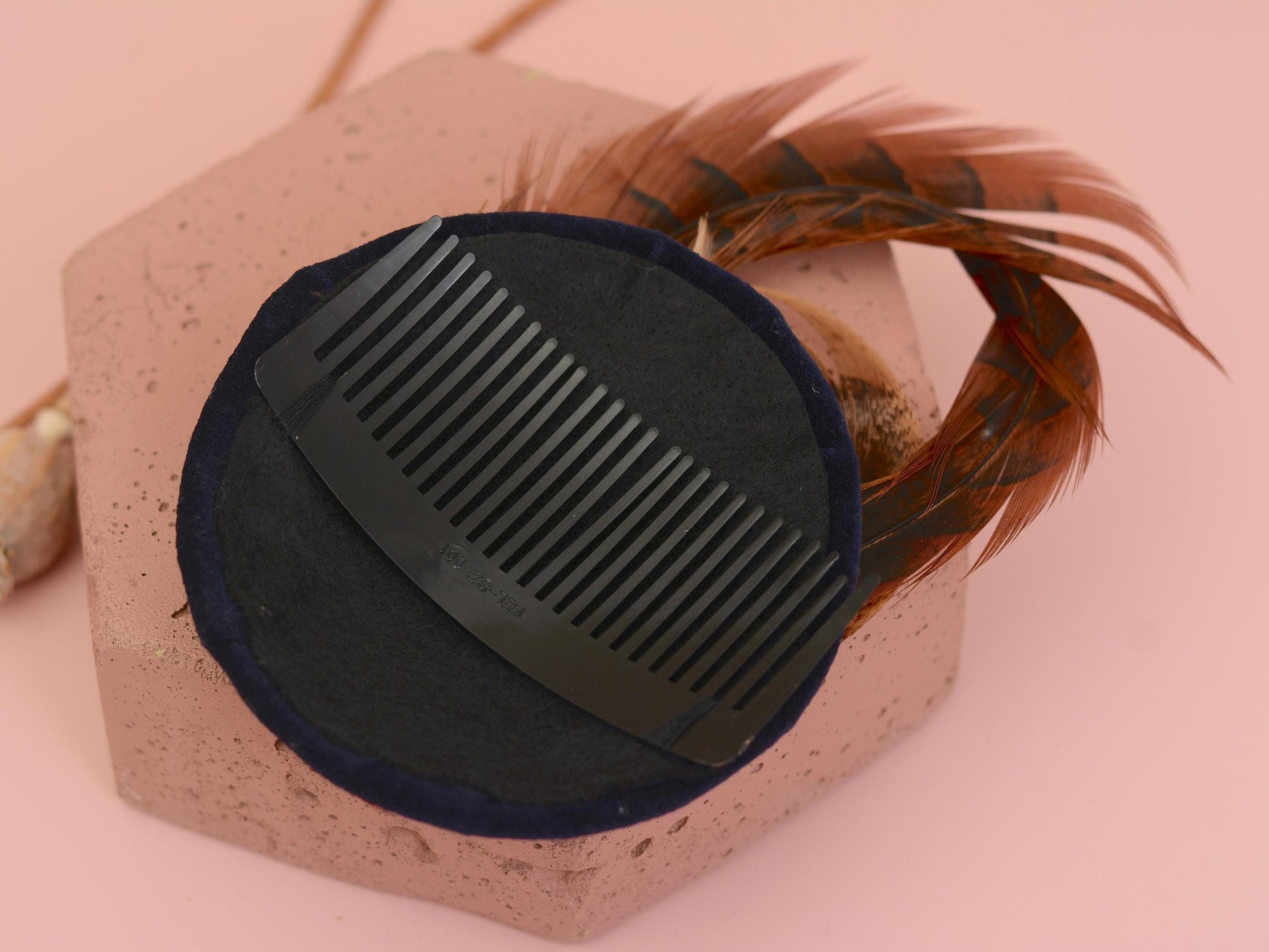 Pheasant and Duck Feather Fascinator in Navy Blue Velvet | Pheasant Feather Hat | Green Fascinator | Wedding Fascinator