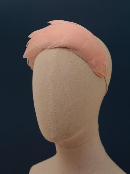 Luxury Blush Pink Goose Feather Bandeau Headband Fascinator | Feather Hat | Wedding Fascinator