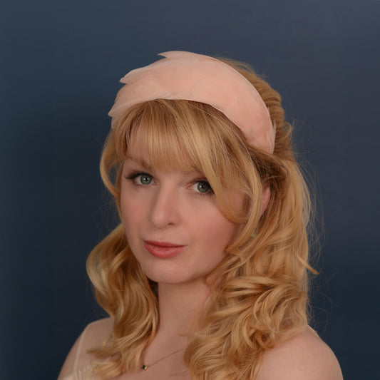 Luxury Blush Pink Goose Feather Bandeau Headband Fascinator | Feather Hat | Wedding Fascinator