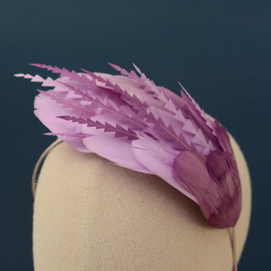 Ombre Lavender and Mauve Purple Feather Fascinator Headband No.016 | Purple Feather Headband | Purple Feather Headpiece