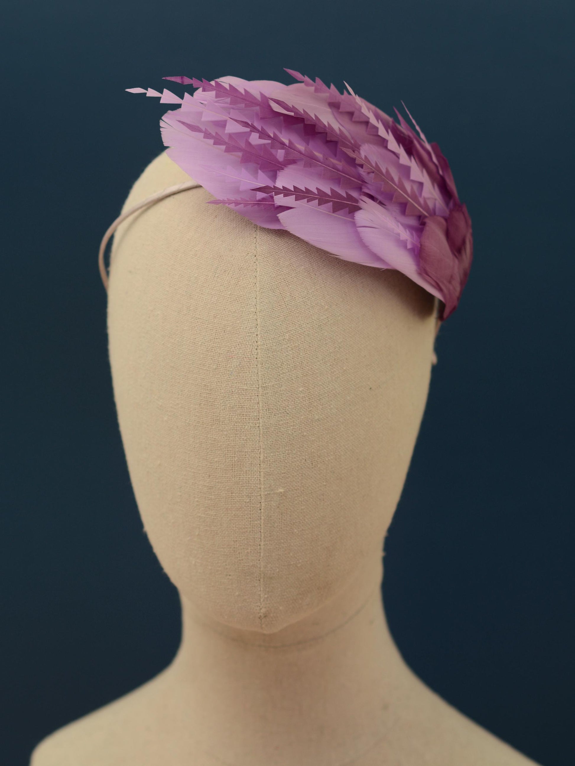 Ombre Lavender and Mauve Purple Feather Fascinator Headband No.016 | Purple Feather Headband | Purple Feather Headpiece
