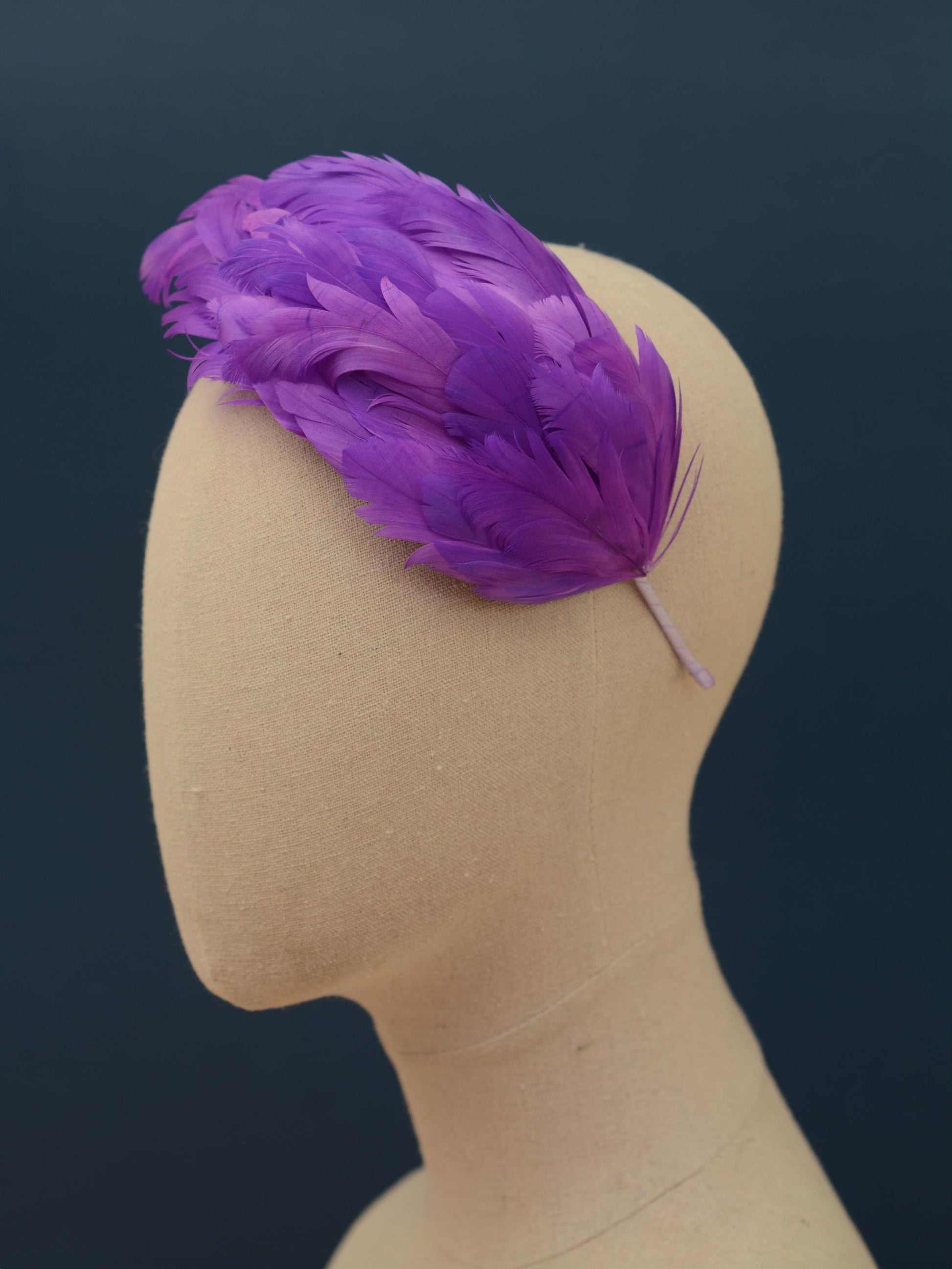 Cosmic Purple Feather Fascinator Headband No.014 | Purple Feather Headband | Purple Feather Headpiece