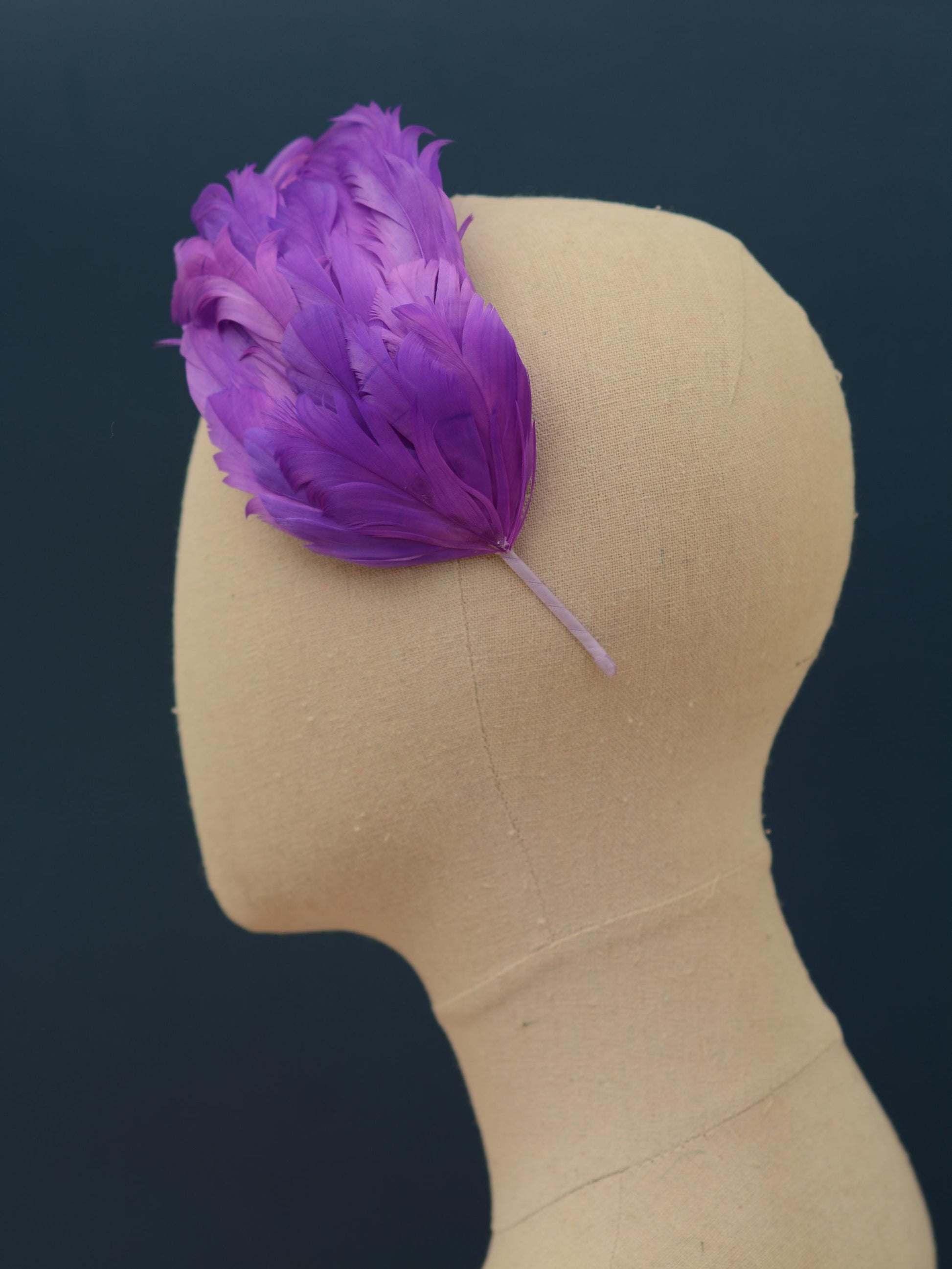 Cosmic Purple Feather Fascinator Headband No.014 | Purple Feather Headband | Purple Feather Headpiece