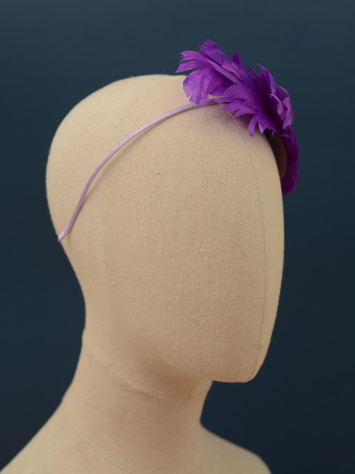 Cosmic Purple Feather Fascinator Headband No.014 | Purple Feather Headband | Purple Feather Headpiece