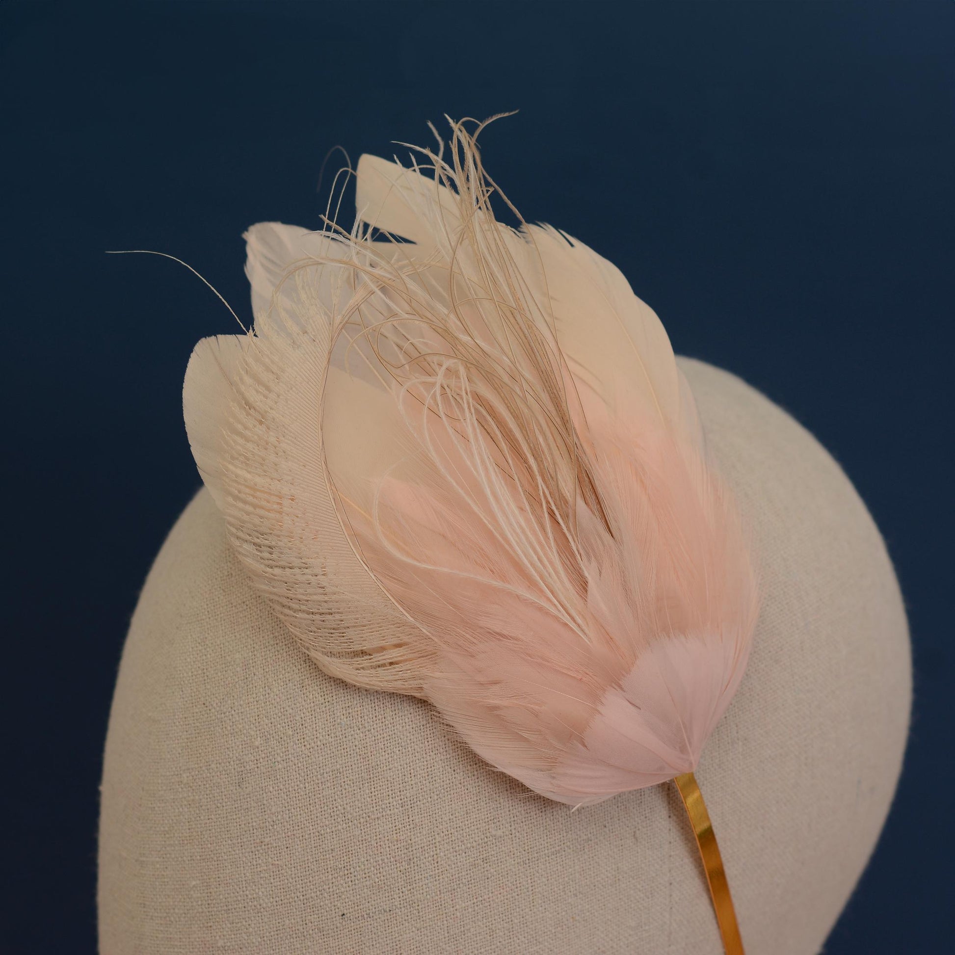 Ombre Blush Pink and Ivory Feather Fascinator Headband No.010 | Pink Feather Headband | Pink Feather Headpiece