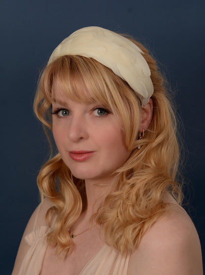 Luxury Ivory Goose Feather Bandeau Headband Fascinator | Feather Hat | Wedding Fascinator