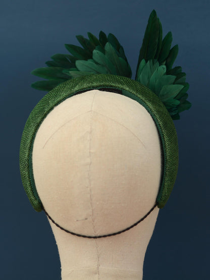 Bird Wing Green Halo Bandeau Fascinator Headband