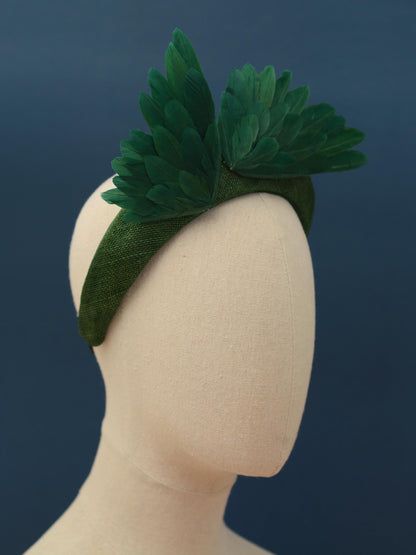 Bird Wing Green Halo Bandeau Fascinator Headband