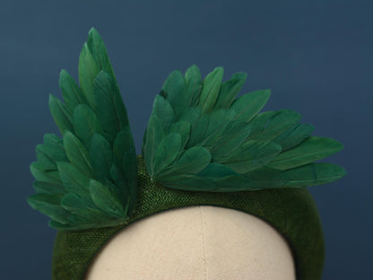 Bird Wing Green Halo Bandeau Fascinator Headband