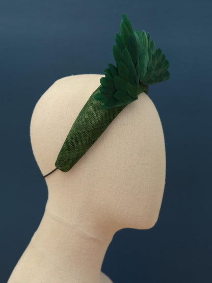 Bird Wing Green Halo Bandeau Fascinator Headband