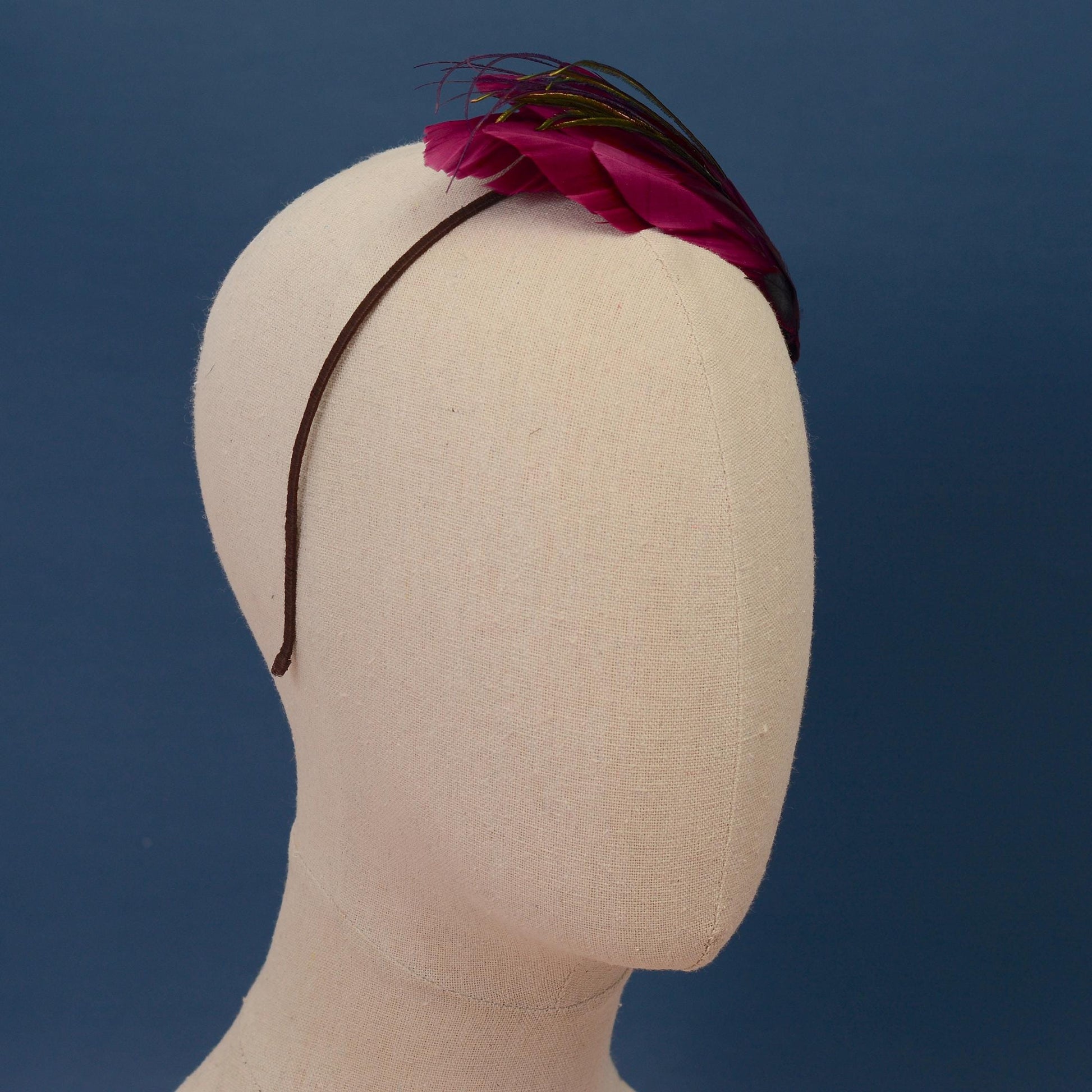 Plum Purple Feather Headband No.001 | Purple Feather Fascinator | Feather Headpiece