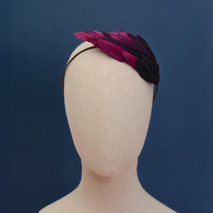 Plum Purple Feather Headband No.007 | Purple Feather Fascinator | Feather Headpiece