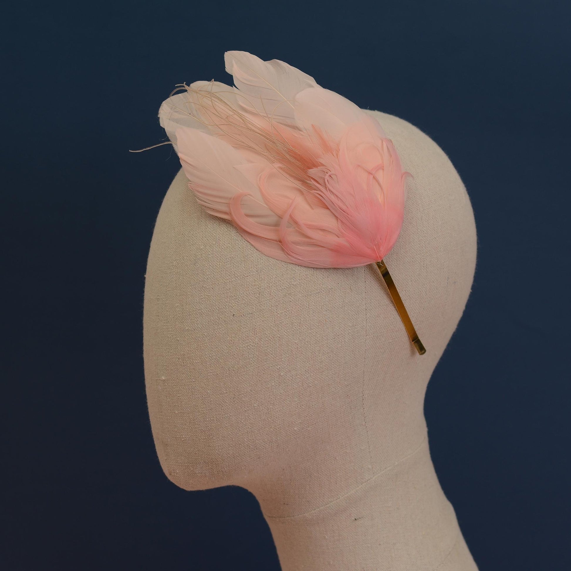 Ombre Blush Pink Feather Fascinator Headband No.008 | Pink Feather Headband | Pink Feather Headpiece
