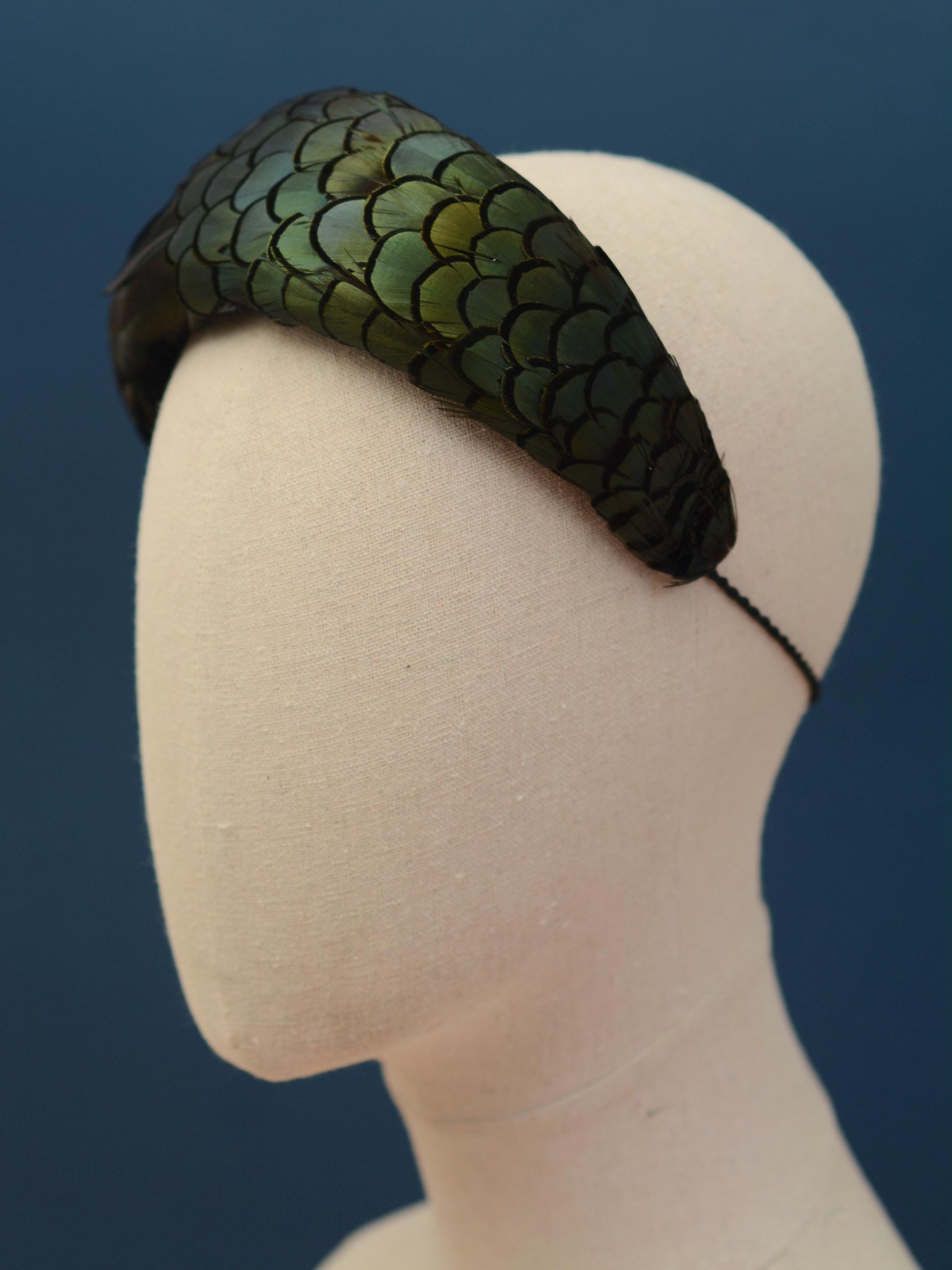 Black / Green Pheasant Feather Bandeau Headband Fascinator | Pheasant Feather Hat | Wedding Fascinator