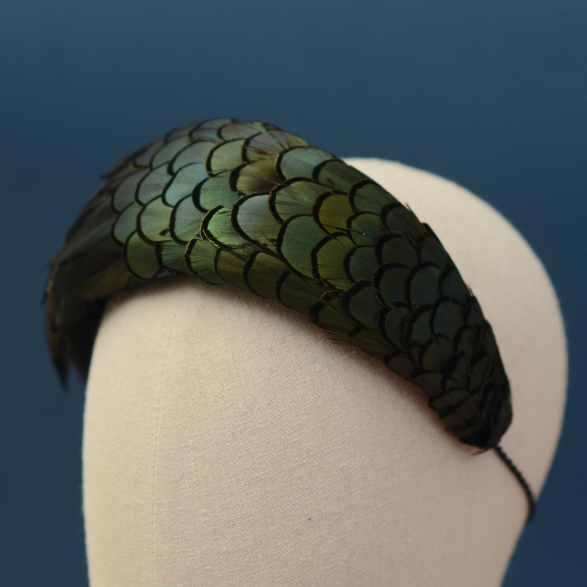 Black / Green Pheasant Feather Bandeau Headband Fascinator | Pheasant Feather Hat | Wedding Fascinator