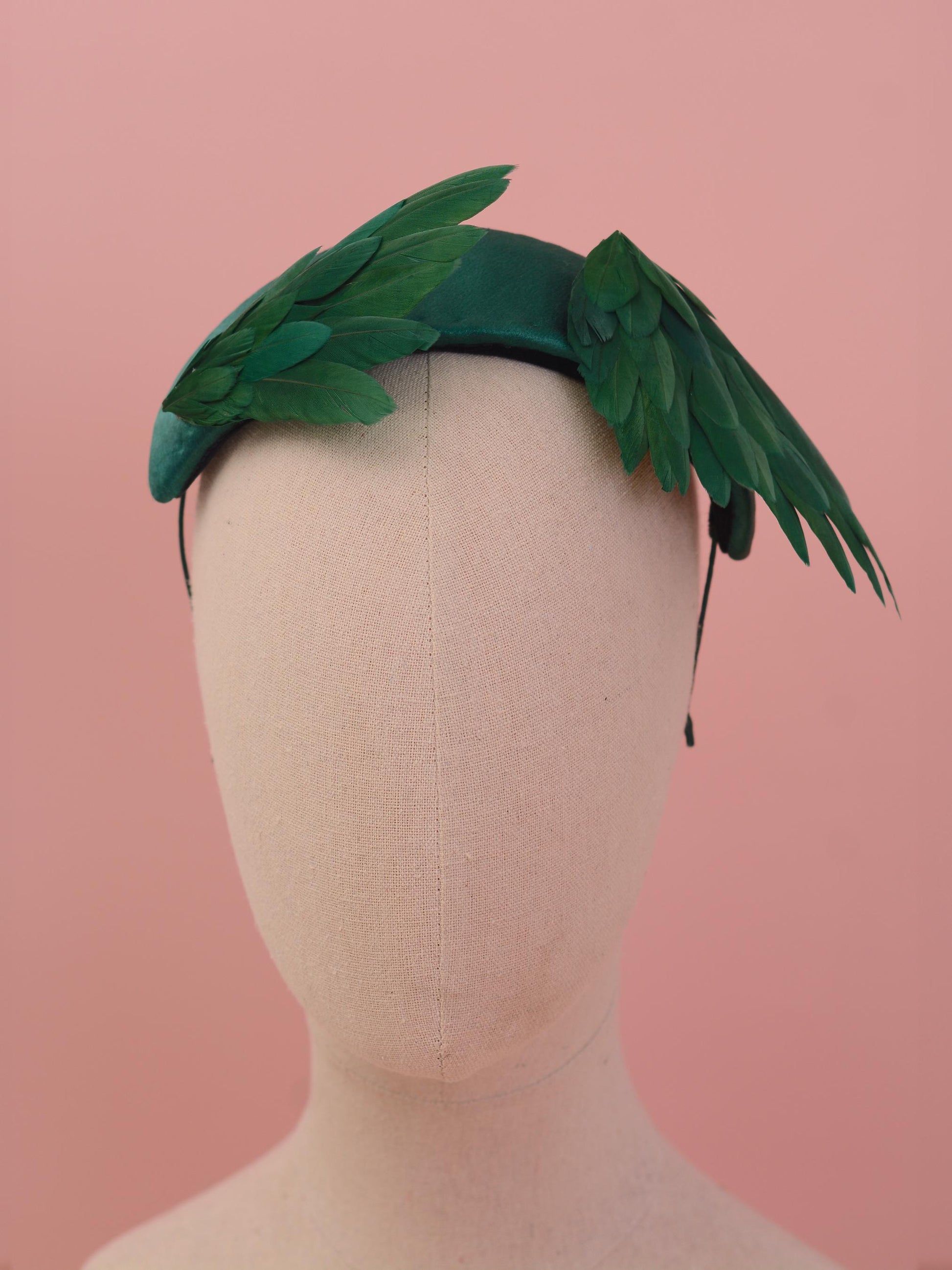 Bird Wing Green Halo Bandeau Fascinator Headband