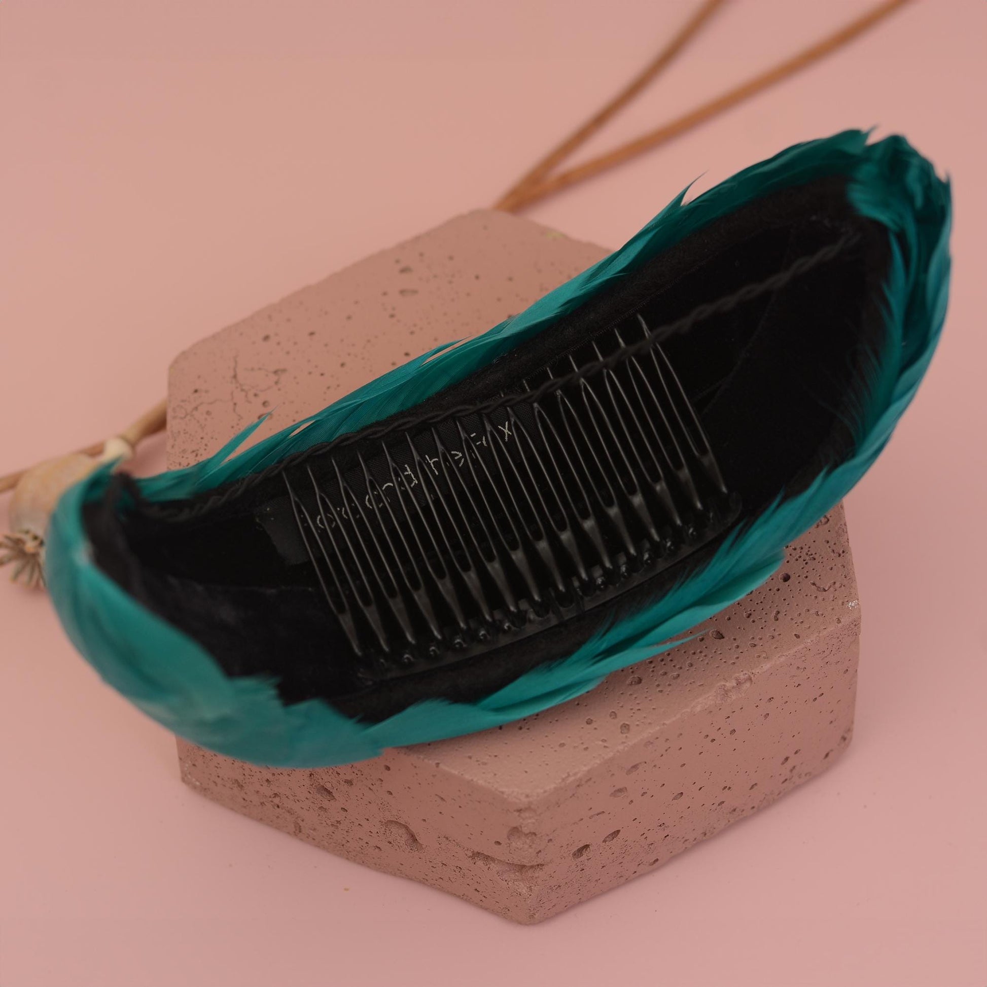 Luxury Teal Goose Feather Bandeau Headband Fascinator | Feather Hat | Wedding Fascinator