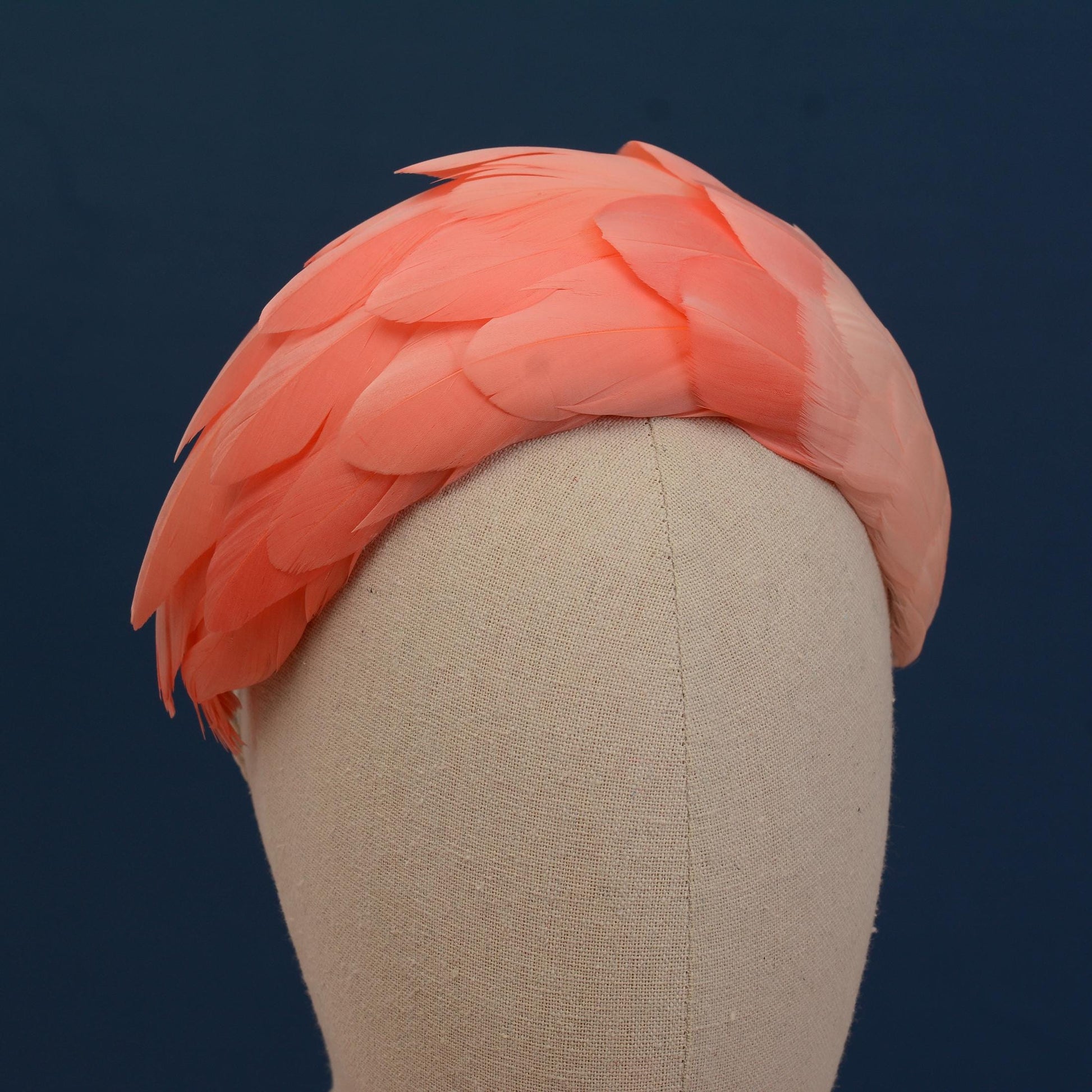 Luxury Flamingo Pink Goose Feather Bandeau Headband Fascinator | Feather Hat | Wedding Fascinator