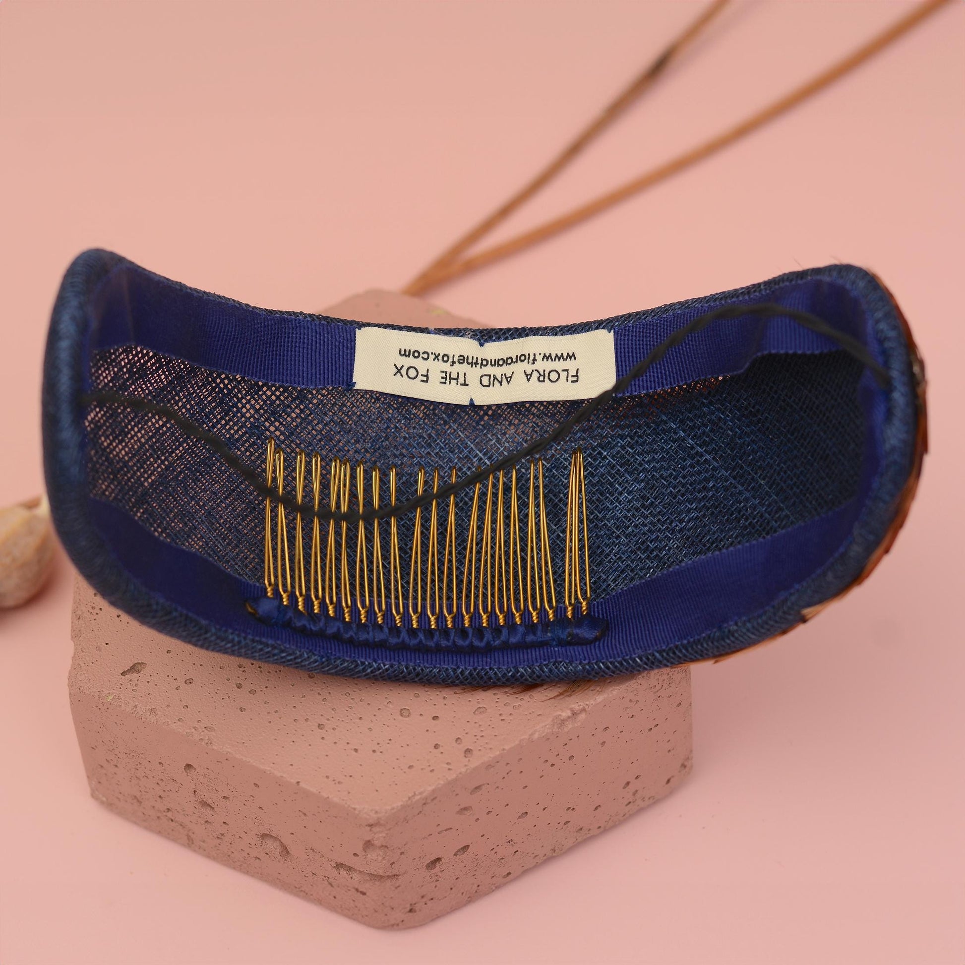 Navy Blue and Copper Pheasant Feather Bandeau Headband Fascinator | Pheasant Feather Hat | Wedding Fascinator