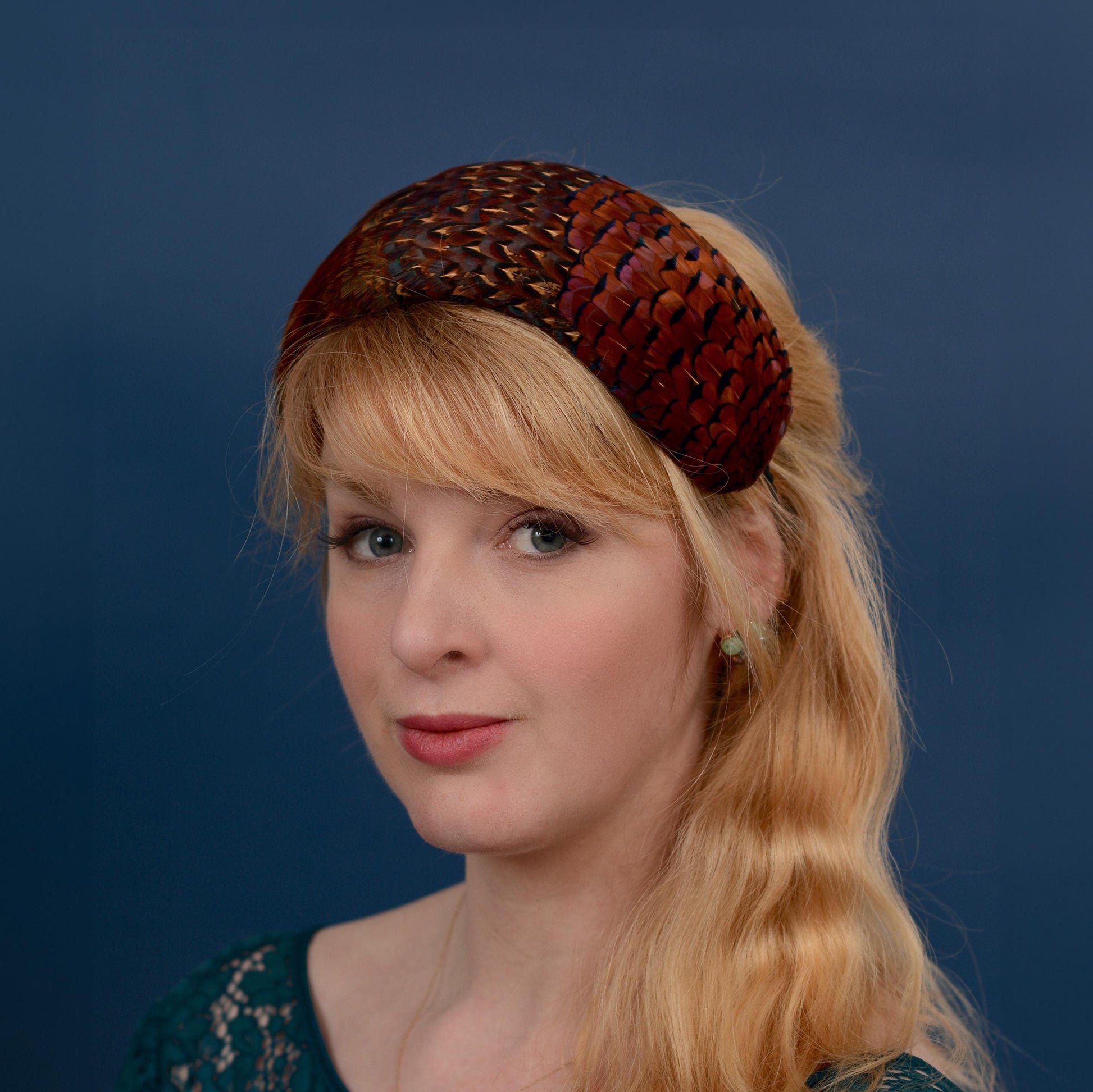 Copper Pheasant Feather Bandeau Headband Fascinator | Pheasant Feather Hat | Wedding Fascinator