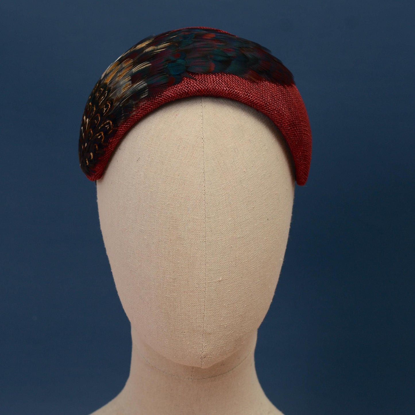 Burgundy and Pheasant Feather Bandeau Headband Fascinator | Pheasant Feather Hat | Wedding Fascinator