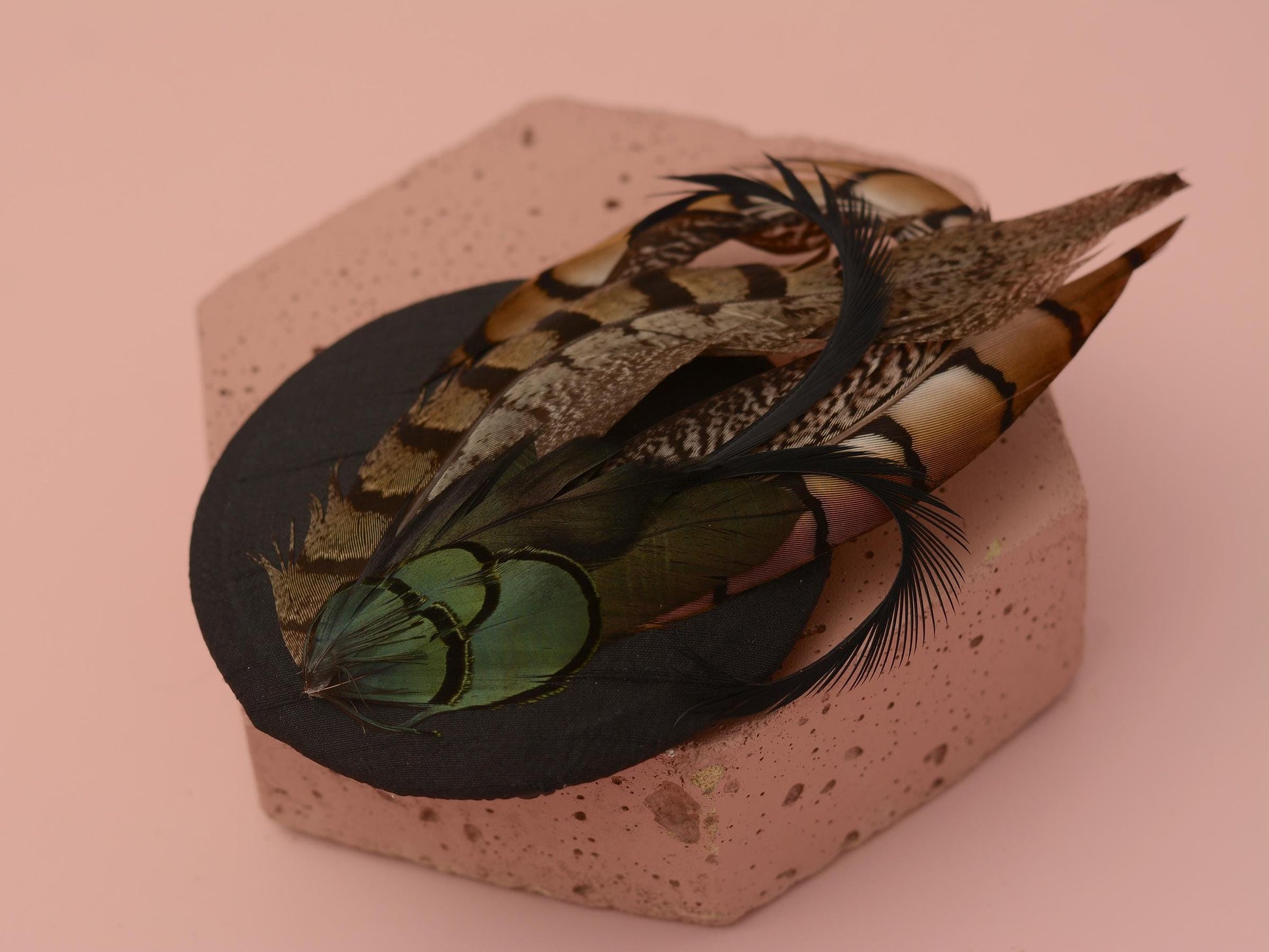 Black Pheasant Feather Fascinator | Black Feather Hat | Wedding Fascinator | Black Fascinator