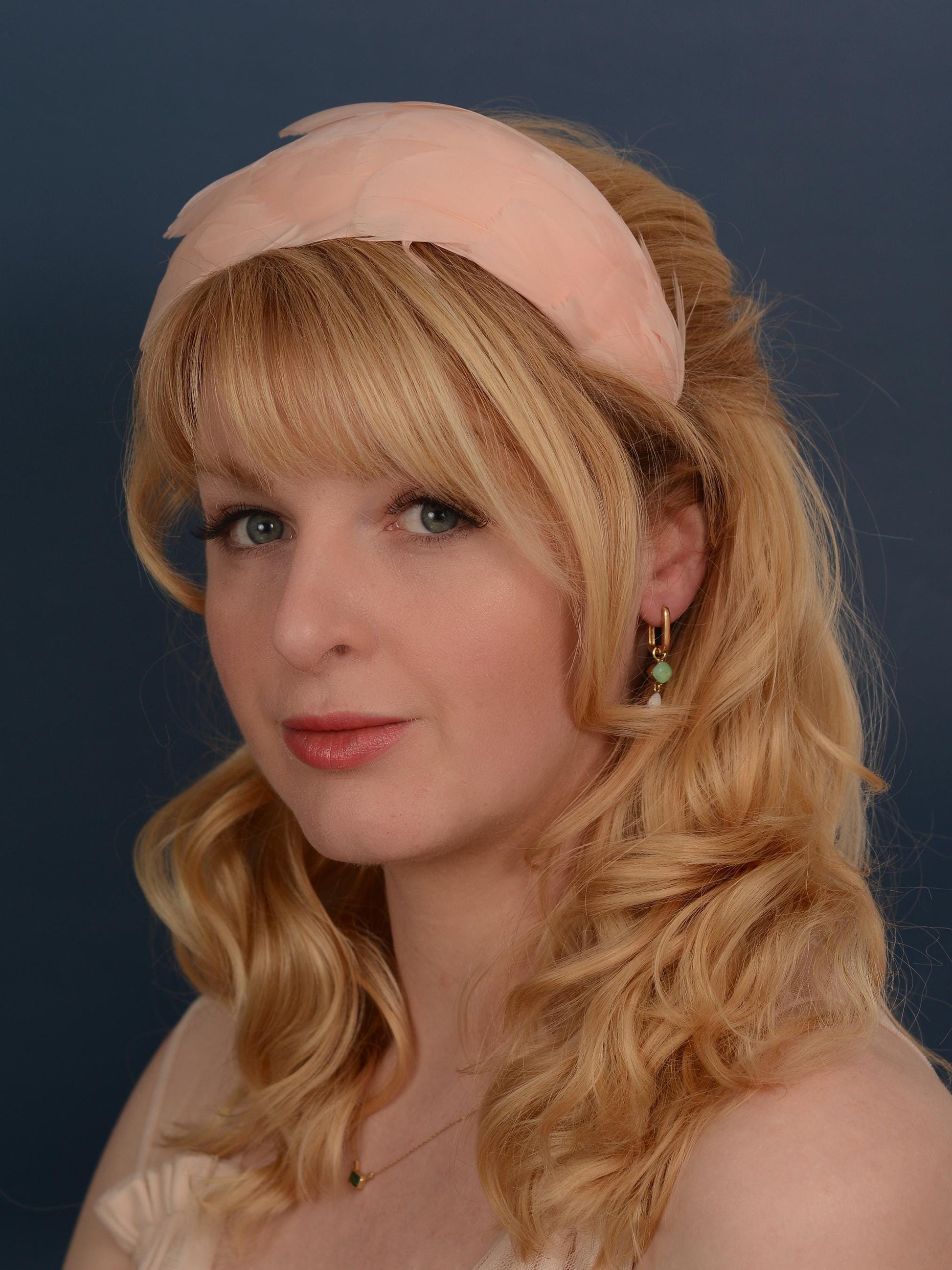 Luxury Blush Pink Goose Feather Bandeau Headband Fascinator | Feather Hat | Wedding Fascinator