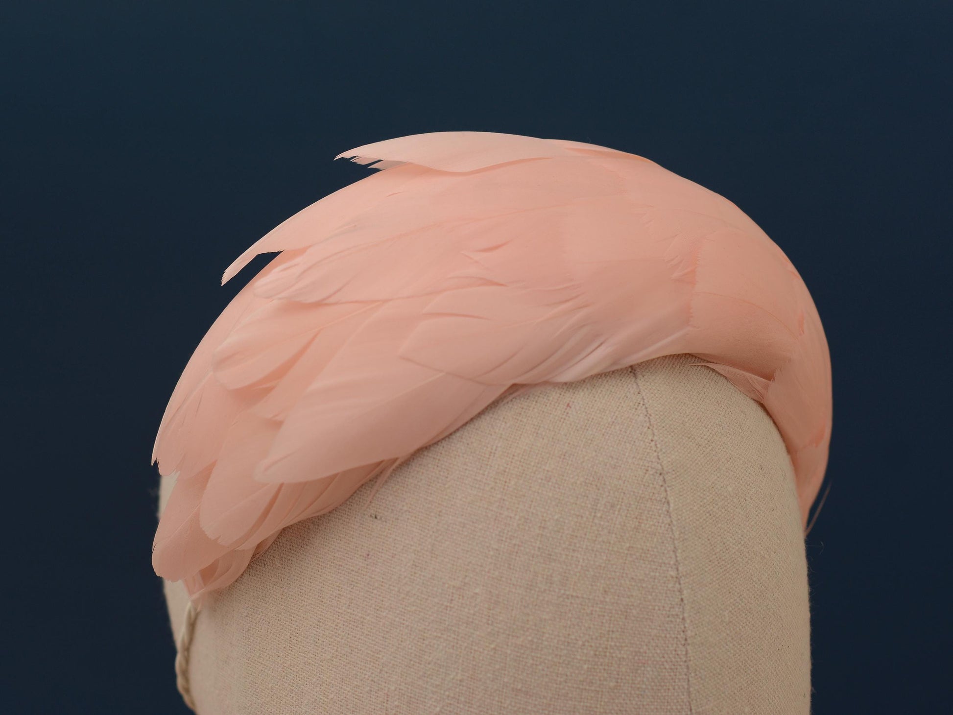Luxury Blush Pink Goose Feather Bandeau Headband Fascinator | Feather Hat | Wedding Fascinator