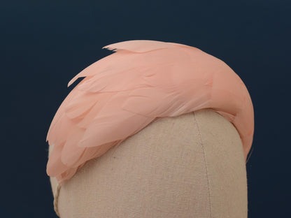 Luxury Blush Pink Goose Feather Bandeau Headband Fascinator | Feather Hat | Wedding Fascinator