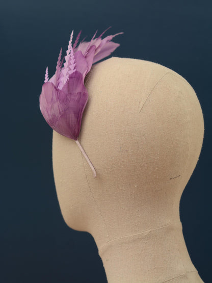 Ombre Lavender and Mauve Purple Feather Fascinator Headband No.016 | Purple Feather Headband | Purple Feather Headpiece