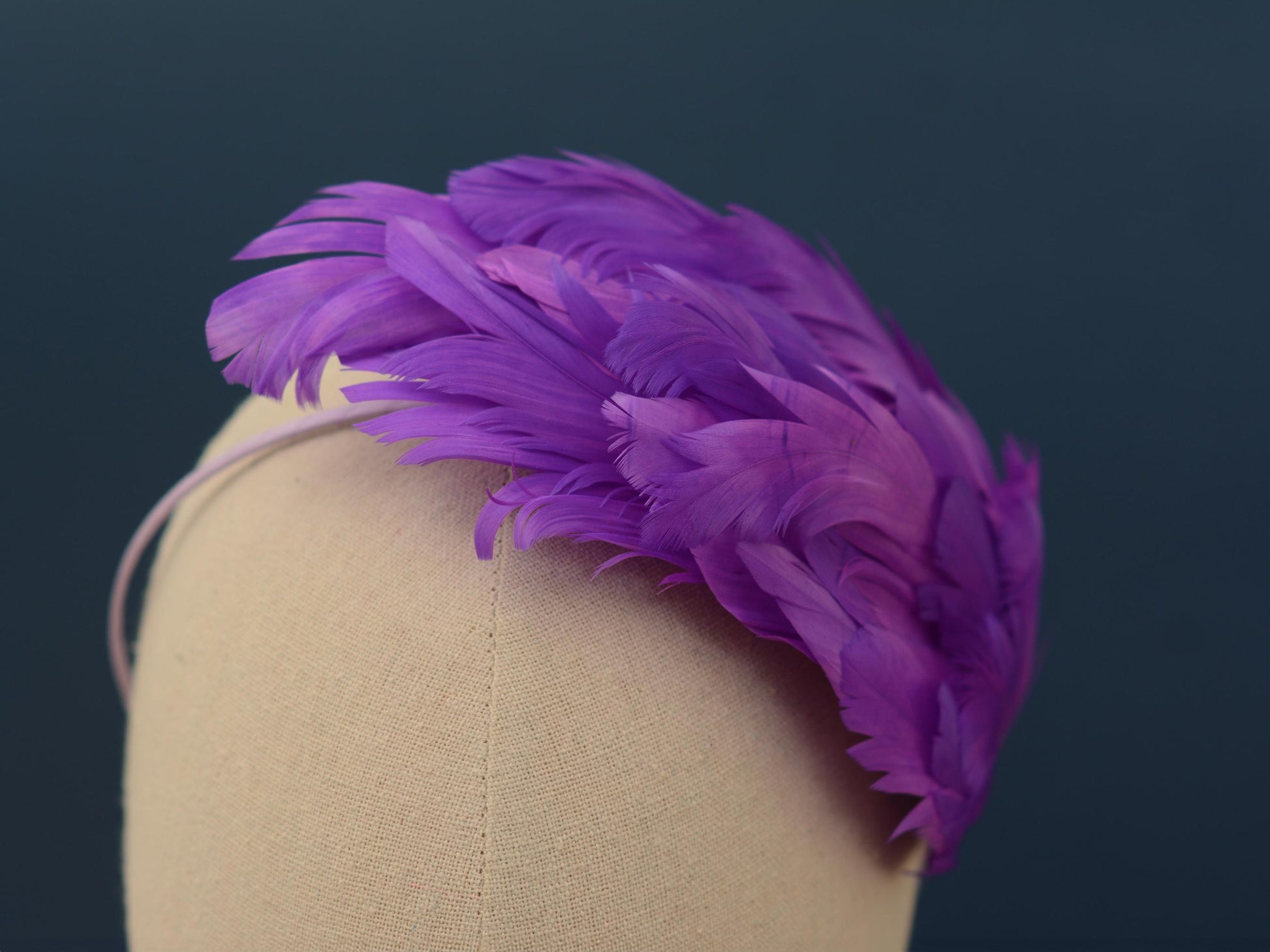 Cosmic Purple Feather Fascinator Headband No.014 | Purple Feather Headband | Purple Feather Headpiece