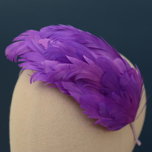 Cosmic Purple Feather Fascinator Headband No.014 | Purple Feather Headband | Purple Feather Headpiece
